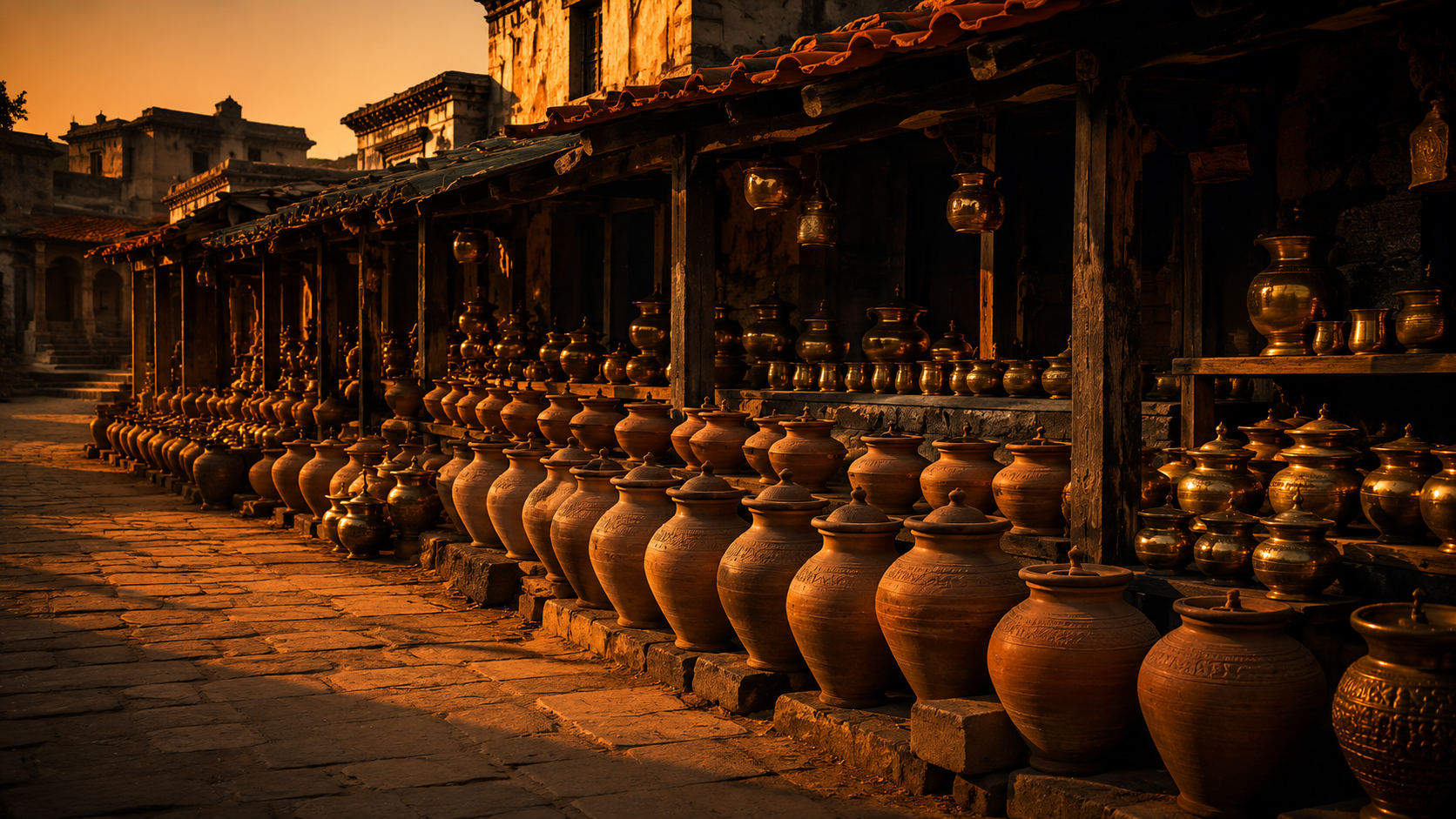 Rows of clay pots